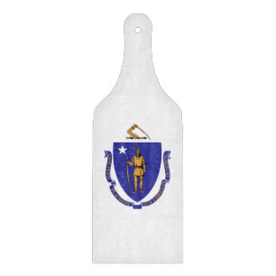 Glasskärningspadlar med Massachusetts flagga