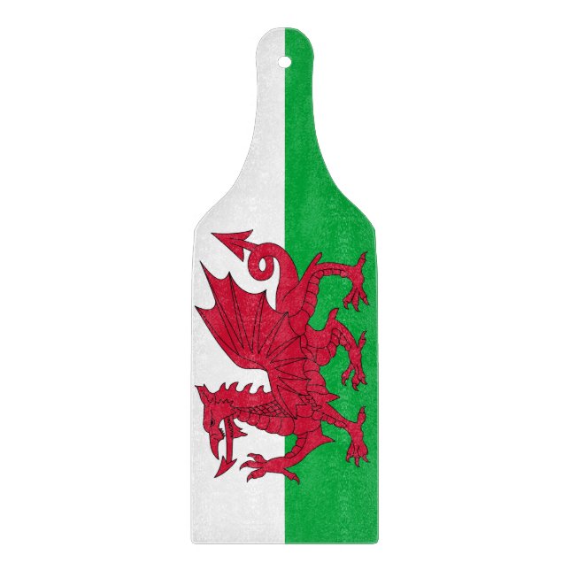 Glasskärningspadlar - Wales flagga (Framsidan)