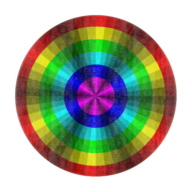 Glasskärningspanel för optisk Illusion Rainbow (Framsidan)