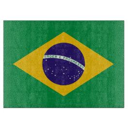 Glasskärskivor med Flagga av Brasilien