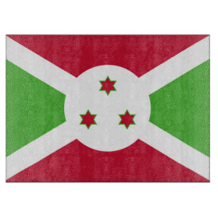 Glasskärskivor med Flagga av Burundi