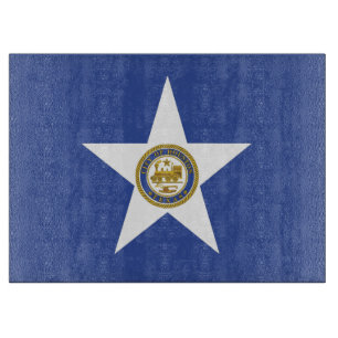 Glasskärskivor med Flagga av Houston