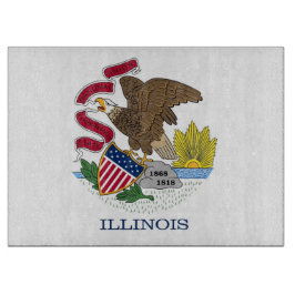 Glasskärskivor med Flagga av Illinois, USA