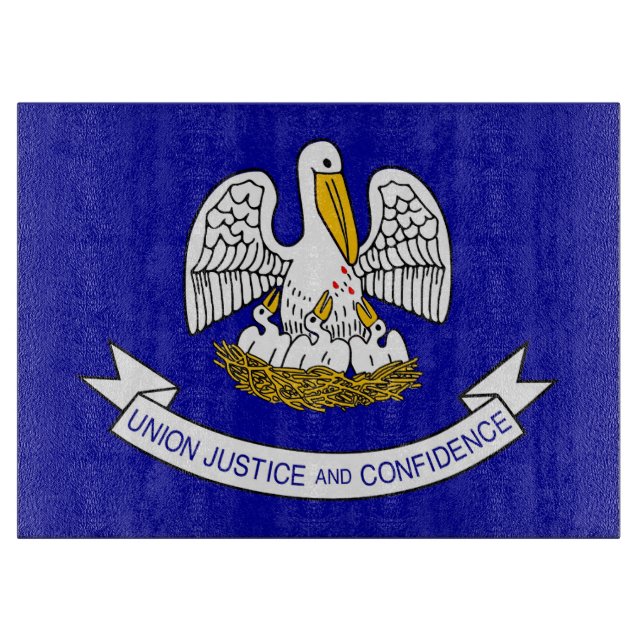 Glasskärskivor med Flagga av Louisiana, Förenta st (Framsidan)