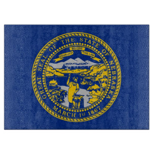 Glasskärskivor med Flagga av Nebraska USA