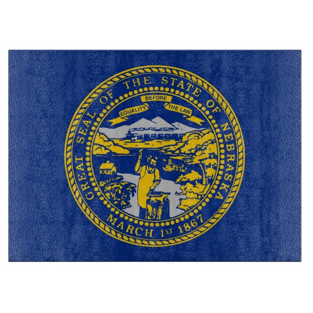Glasskärskivor med Flagga av Nebraska USA (Framsidan)