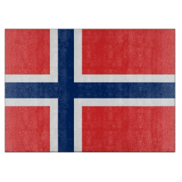 Glasskärskivor med Flagga av Norge
