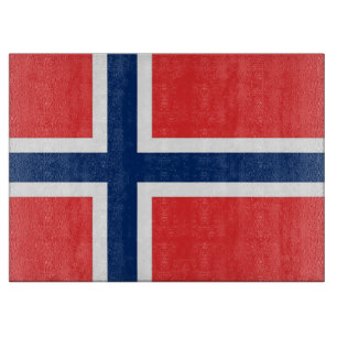 Glasskärskivor med Flagga av Norge