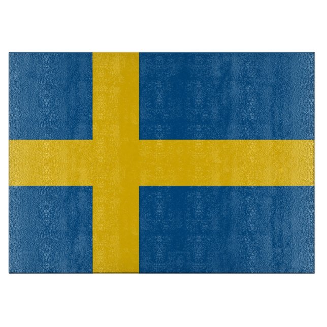 Glasskärskivor med Flagga av Sverige (Framsidan)