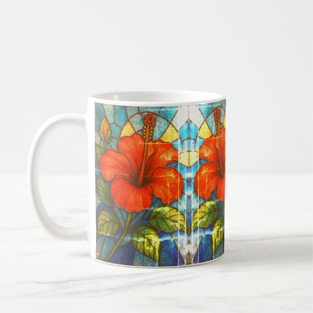Glasskikt Hibiscus Kaffemugg (Vänster)