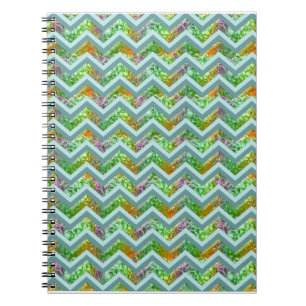 Glasskikt ZigZag Anteckningsbok Med Spiral