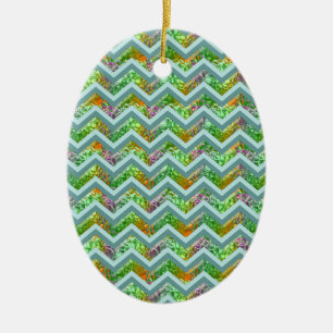 Glasskikt ZigZag Julgransprydnad Keramik