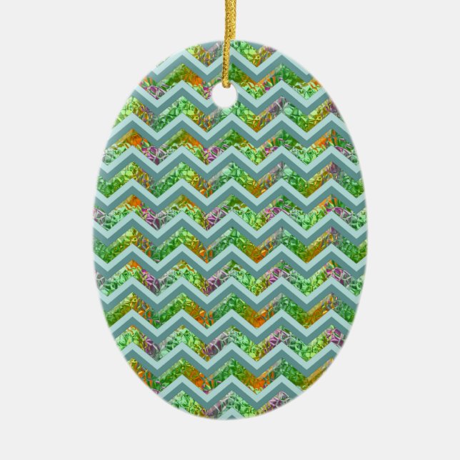 Glasskikt ZigZag Julgransprydnad Keramik (Framsidan)