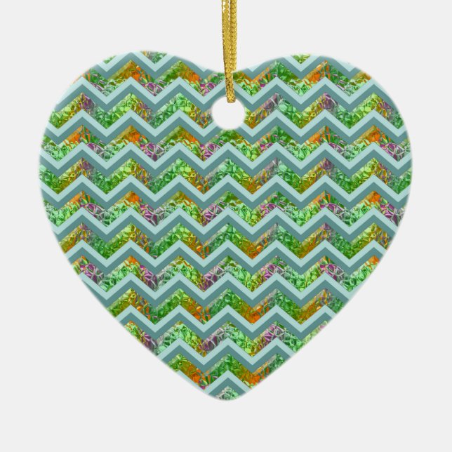 Glasskikt ZigZag Julgransprydnad Keramik (Framsidan)