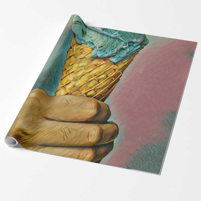 Glasskona av vintage presentpapper (Utrullad)