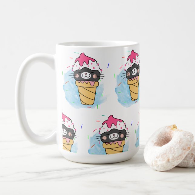 Glasskonens vattenfärg kaffemugg (Med munk)