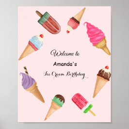 Glasskoner Popsicles Födelsedag  Poster