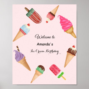 Glasskoner Popsicles Födelsedag Poster