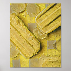 Glasskonpopsill av gult poster