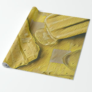 Glasskonpopsill av gult presentpapper