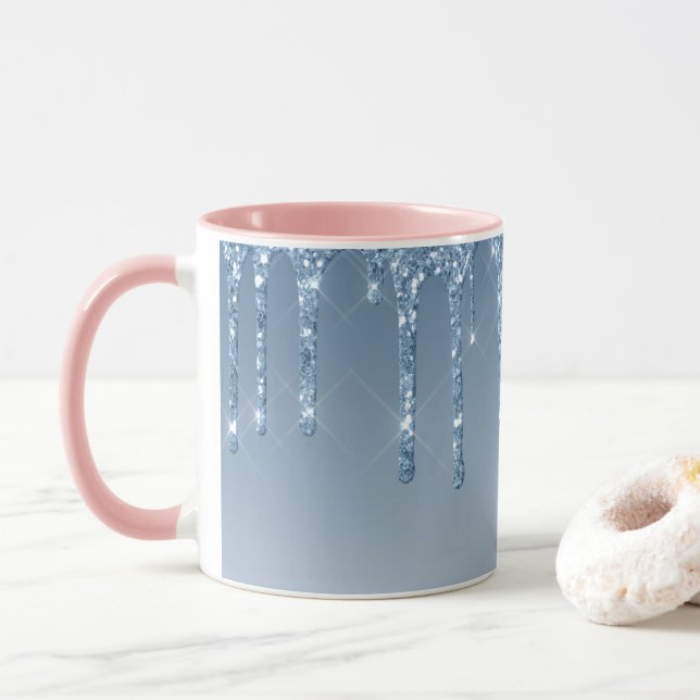 Glasskor som droppar glitter mugg (Med munk)
