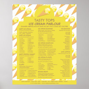 Glasskottar, Glassbar Meny Poster