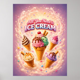 Glasskream Pastell Dröm Vibe Poster