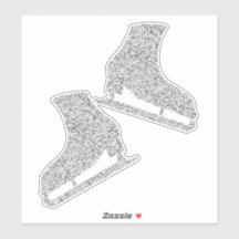 Glasskridparet figur silver glitter