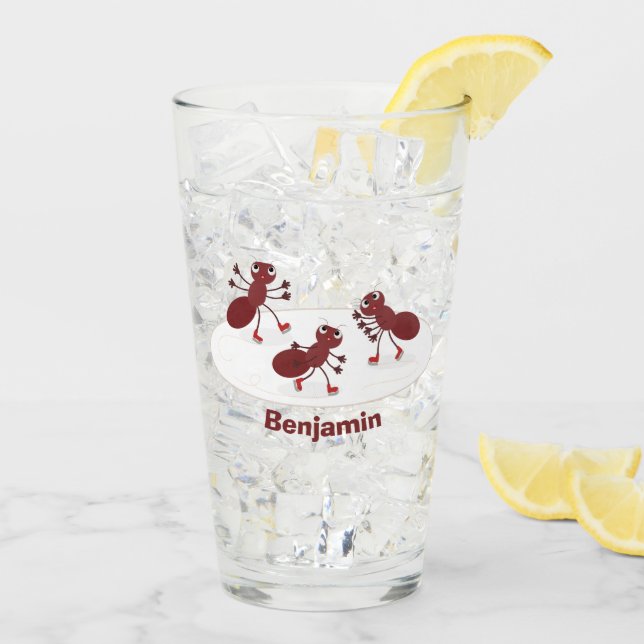 Glasskridskor, lycklig tecknad glaskopp (Bakside Is)