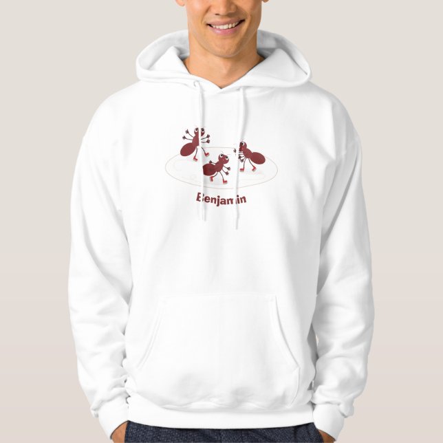 Glasskridskor, lycklig tecknad hoodie (Framsida)
