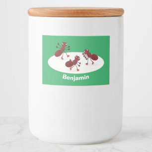 Glasskridskor, lycklig tecknad mat etiketter