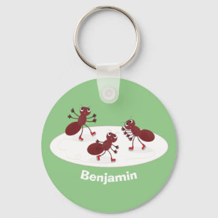 Glasskridskor, lycklig tecknad nyckelring