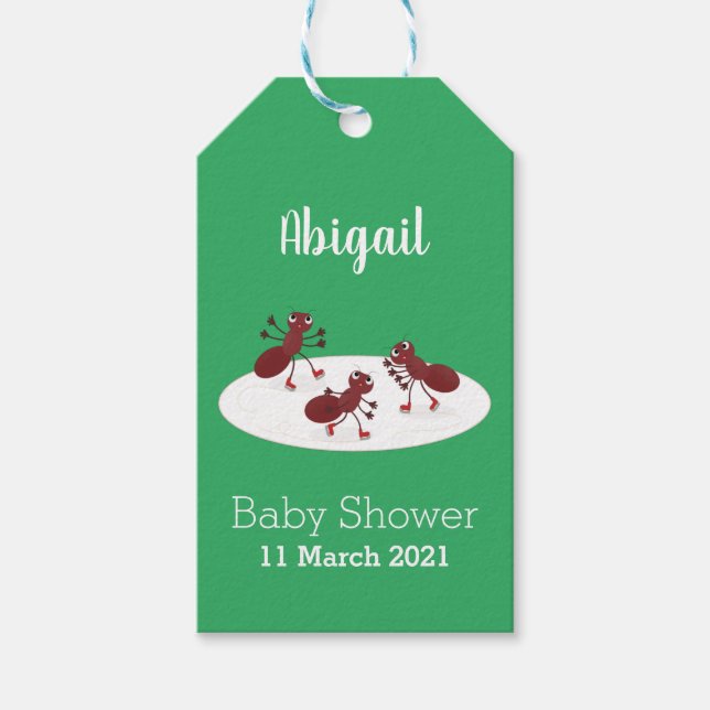 Glasskridskor, lycklig tecknad presentetikett (Framsidan)