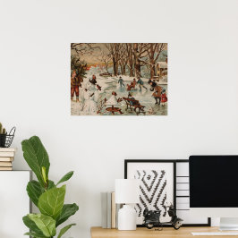 Glasskridskor på julscen poster