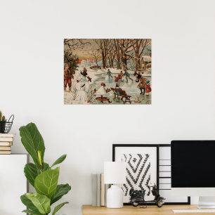 Glasskridskor på julscen poster