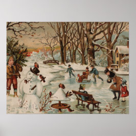 Glasskridskor på julscen poster