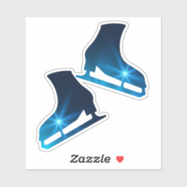 Glasskridskor parad figur Blue star Klistermärken