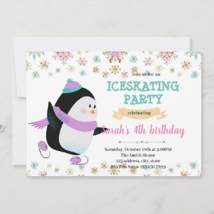 Glasskrik av vinterpingvin party inbjudningar