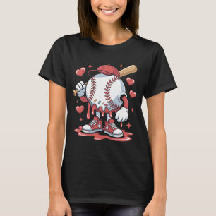Glasskula Baseball Drip Smälter Karaktär Konst Is T Shirt