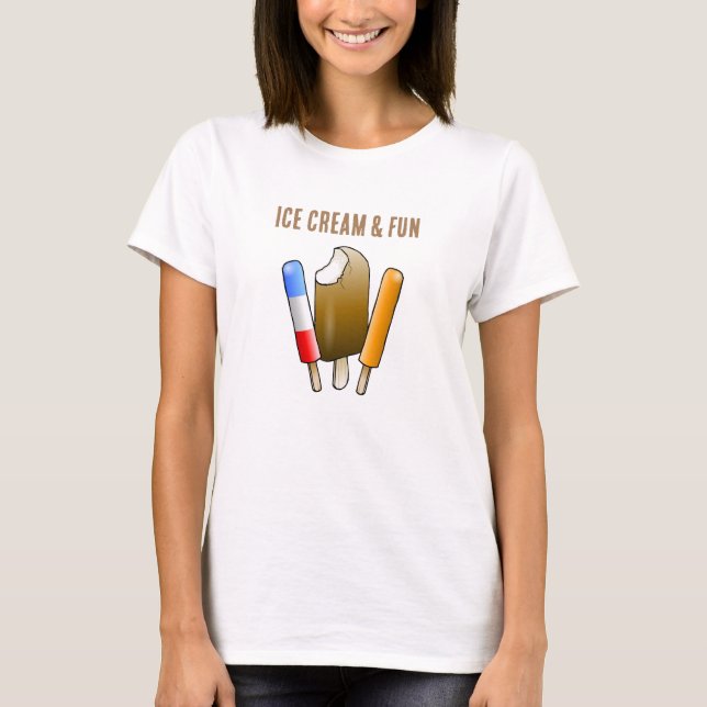 Glasskula & kul med glasspinnar t shirt (Framsida)