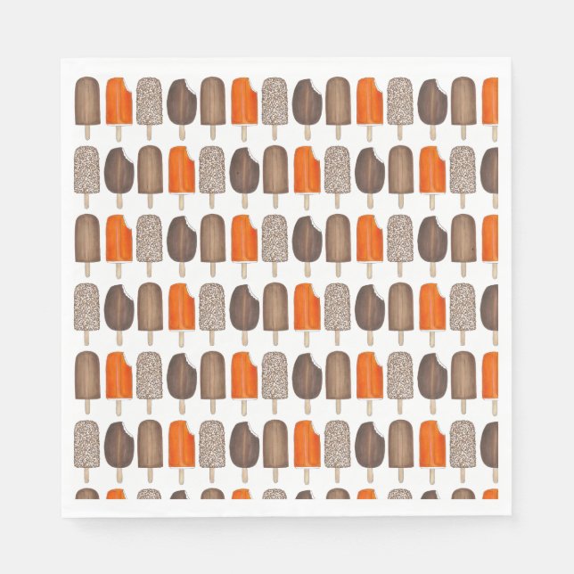 Glasslam av iskräm Pops Pub Popsicle Creamsicle Fu Pappersservett (Framsidan)