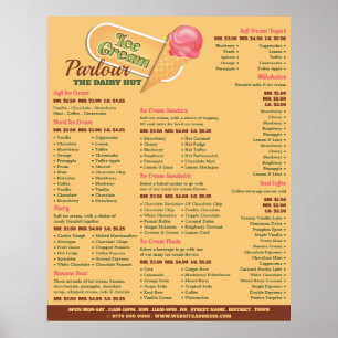 Glasslogotyp, Glassbar Meny Poster