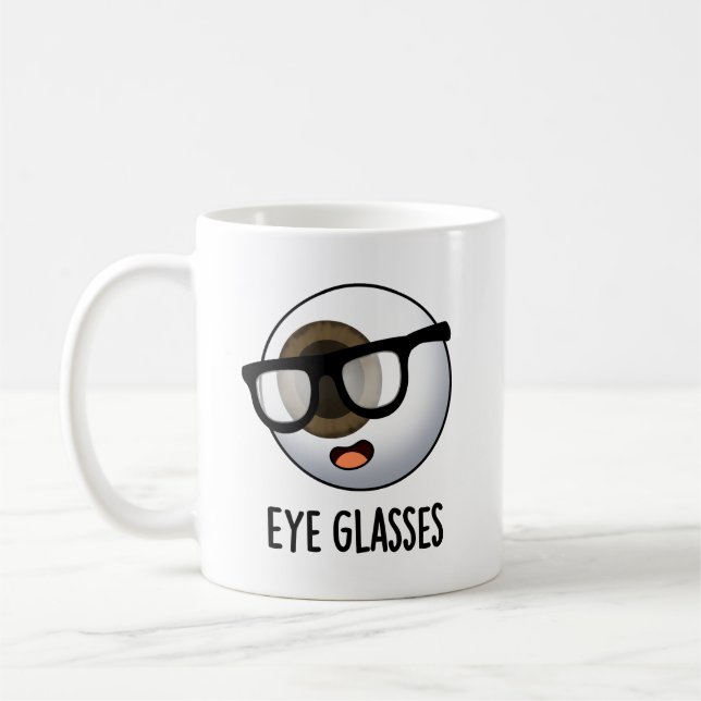 Glasslor från öga, ljuny Eyeball Puns Kaffemugg (Vänster)