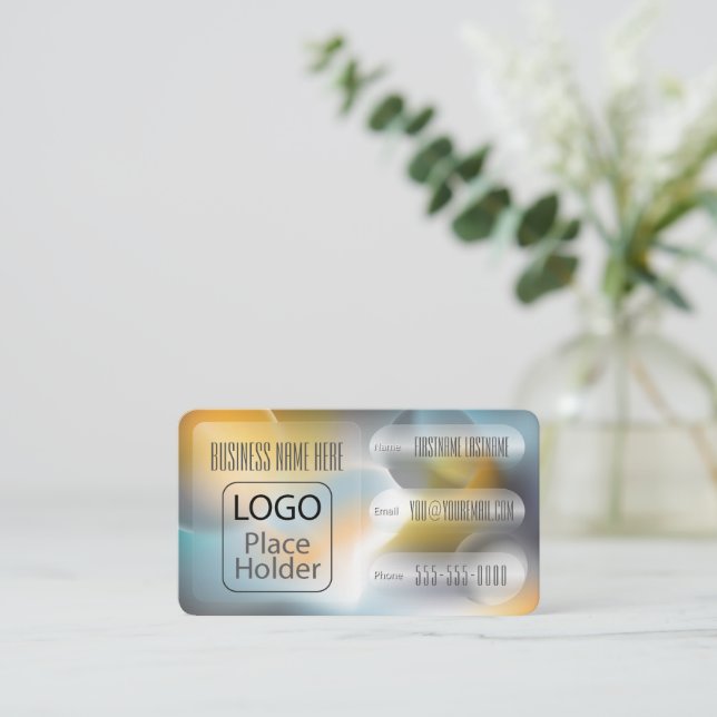 Glassmorfism Planets Visitkort (Stående Fram)