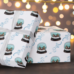 Glassnöt Vinterbyn Snöig Jul Presentpapper