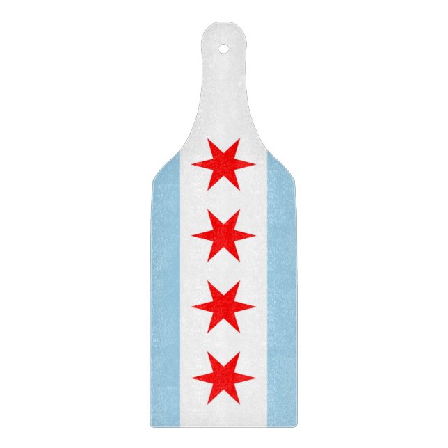 Glasspadar med Chicago flagga (Framsidan)