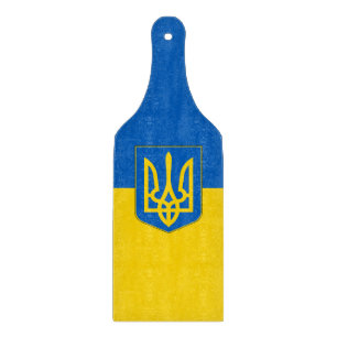 Glasspadar med ukrainsk flagga