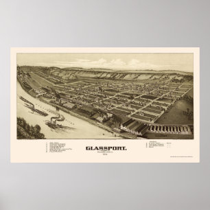 Glassport, PA Panoramic Karta - 1902 Poster