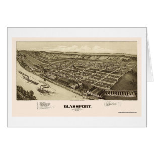 Glassport panorama- karta för PA - 1902 Hälsningskort