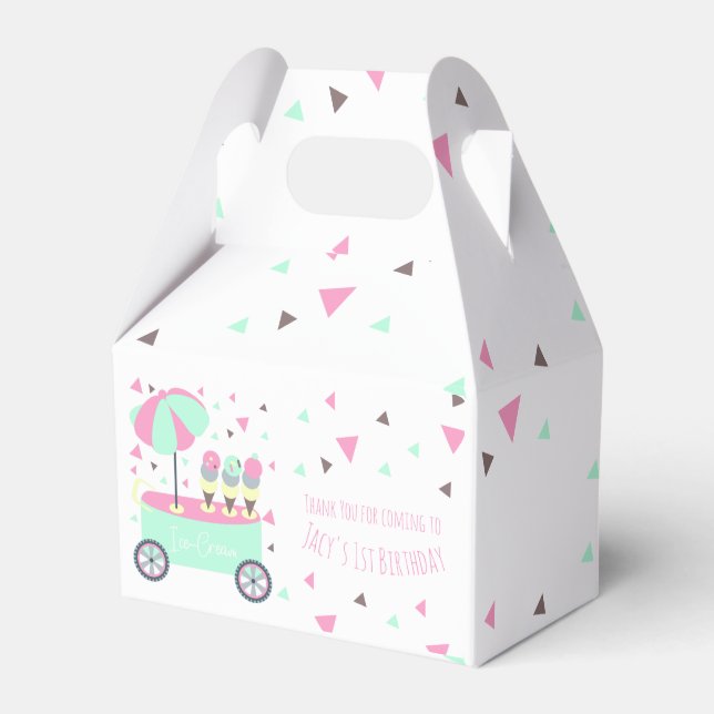 Glassstånd Konfetti Rosa Födelsedagsfest Presentaskar (Framsidan Sidan)